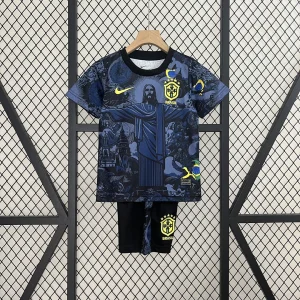 Brazil "Jesus" Special Kids Navy Blue Kit